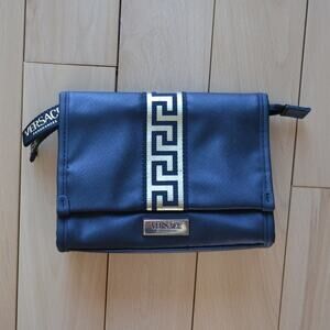 NWOT Versace Fragrances Clutch Cosmetic Bag Black Gold